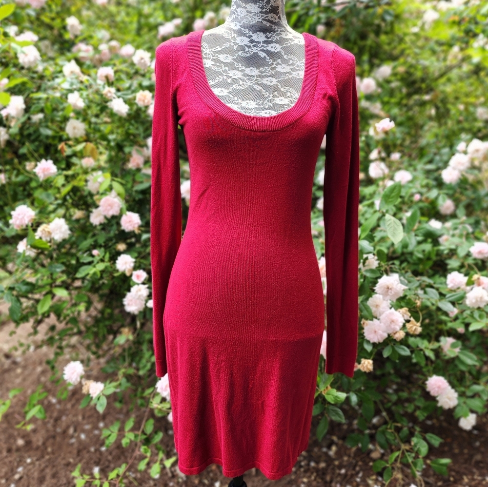 Express Red Long Sleeve Dress